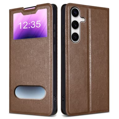 Samsung Galaxy S24 PLUS lommebokdeksel cover (Brun)