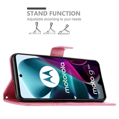 Motorola MOTO G200 5G lommebokdeksel Blomster (rosa)