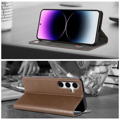 Samsung Galaxy S24 PLUS lommebokdeksel cover (Brun)