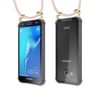 Samsung Galaxy J3 2016 Deksel med Halskjede (rosa)