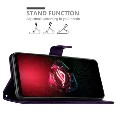Asus ROG Phone 5 lommebokdeksel Blomster (lilla)