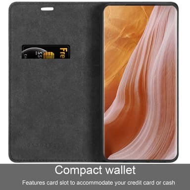 ZTE Axon 40 ULTRA lommebokdeksel case (svart)