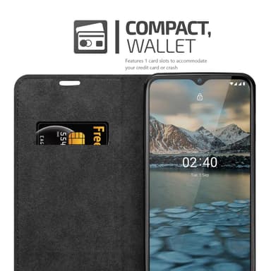 Nokia 2.4 lommebokdeksel case (svart)