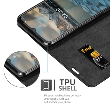 Nokia 2.4 lommebokdeksel case (svart)