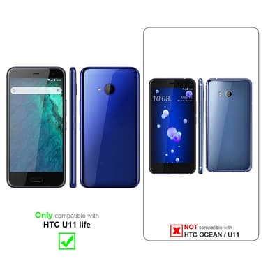 Deksel HTC U11 LIFE Veske (Svart)