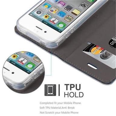 iPhone 4 / 4S lommebokdeksel etui (blå)