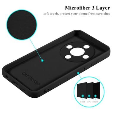 Honor Magic 6 Lite 5G silikondeksel case (Svart)