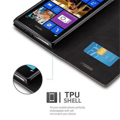 Nokia Lumia 925 lommebokdeksel case (brun)