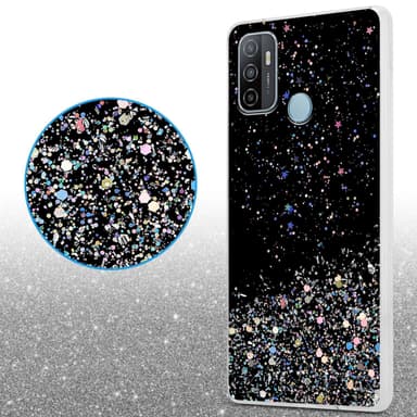 Oppo A53 Silikondeksel Glitter (Svart)