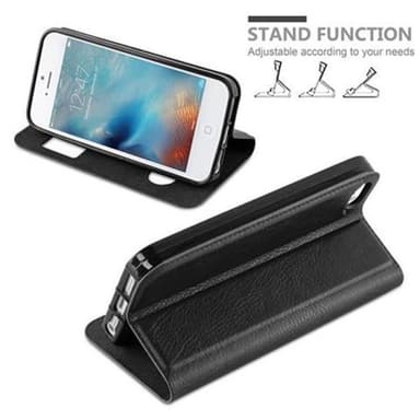 iPhone 5 / 5S / SE 2016 lommebokdeksel cover (svart)