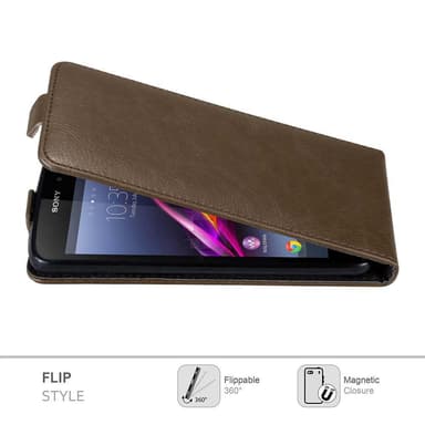 Sony Xperia Z1 deksel flip cover (brun)