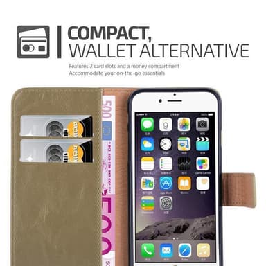 iPhone 6 PLUS / 6S PLUS lommebokdeksel etui (brun)