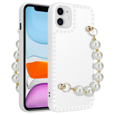 iPhone 11 Deksel med kjede (hvit)