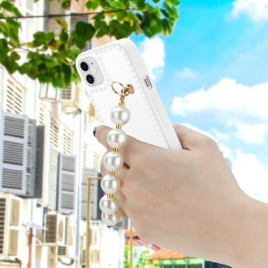 iPhone 11 Deksel med kjede (hvit)