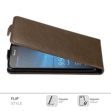 Nokia Lumia 950 XL deksel flip cover (brun)