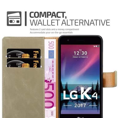 LG K4 2017 lommebokdeksel etui (brun)