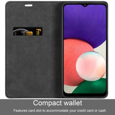 Samsung Galaxy A22 5G lommebokdeksel case (svart)