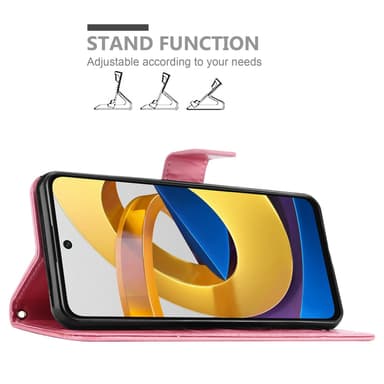 Xiaomi POCO M4 PRO 5G lommebokdeksel Blomster (rosa)