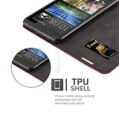 HTC Desire 820 lommebokdeksel case (rød)