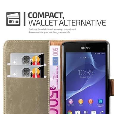 Sony Xperia Z1 COMPACT lommebokdeksel etui (brun)