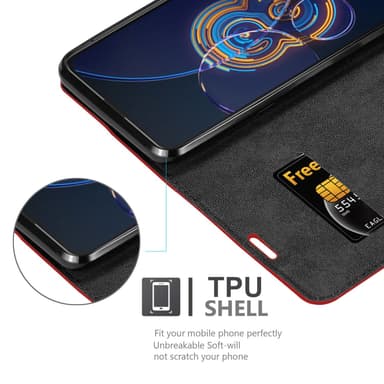 Asus ZenFone 8 FLIP lommebokdeksel case (rød)