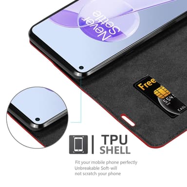 OnePlus 9RT 5G lommebokdeksel case (rød)