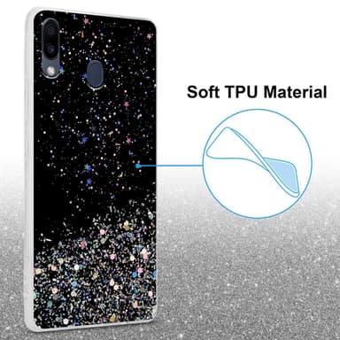 Samsung Galaxy M20 Silikondeksel Glitter (svart)