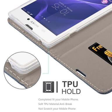 Sony Xperia T3 lommebokdeksel etui (blå)