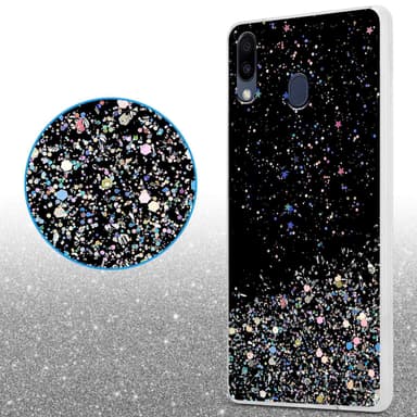Samsung Galaxy M20 Silikondeksel Glitter (svart)