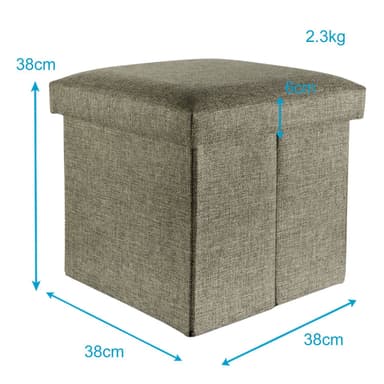 Sammenleggbar Krakk 38x38x38 cm Setestol Kube (Brun)