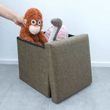 Sammenleggbar Krakk 38x38x38 cm Setestol Kube (Brun)