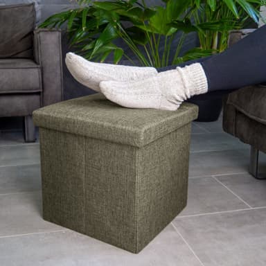 Sammenleggbar Krakk 38x38x38 cm Setestol Kube (Brun)