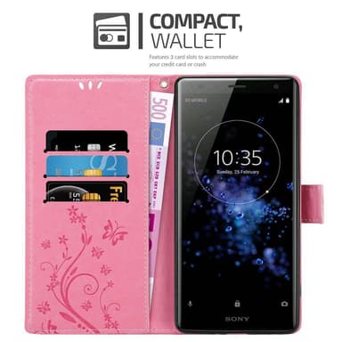 Sony Xperia XZ2 lommebokdeksel Blomster (rosa)
