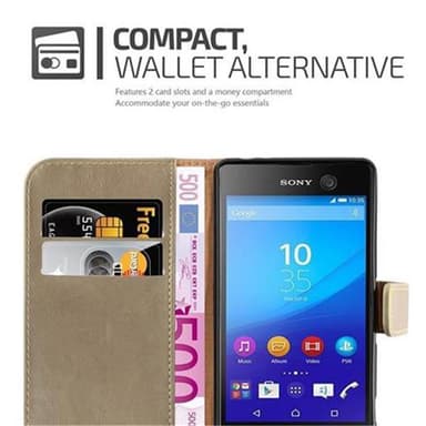 Sony Xperia M5 lommebokdeksel etui (brun)