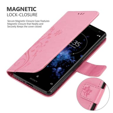 Sony Xperia XZ2 lommebokdeksel Blomster (rosa)