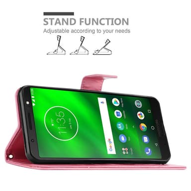 Motorola MOTO G6 PLUS lommebokdeksel Blomster (rosa)