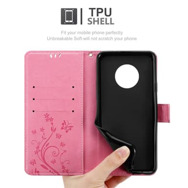 Motorola MOTO G6 PLUS lommebokdeksel Blomster (rosa)