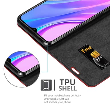 Xiaomi RedMi 9 lommebokdeksel case (rød)