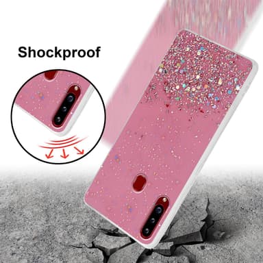 Samsung Galaxy A20s Silikondeksel Glitter (rosa)