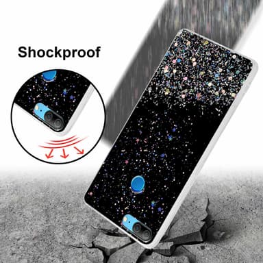 Honor 9 LITE Silikondeksel Glitter (svart)