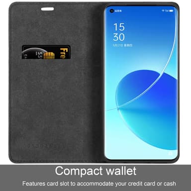 Oppo Reno6 PRO 5G lommebokdeksel case (svart)