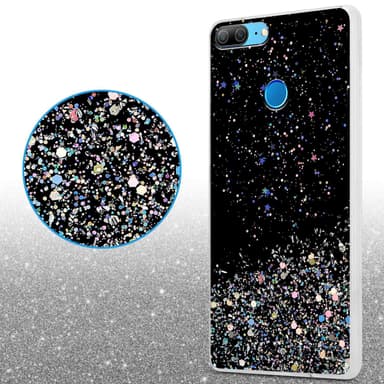 Honor 9 LITE Silikondeksel Glitter (svart)