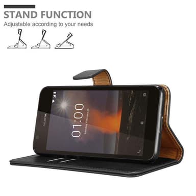 Nokia 1 2018 lommebokdeksel etui (svart)