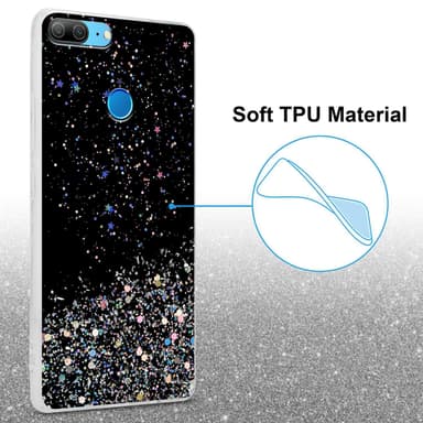 Honor 9 LITE Silikondeksel Glitter (svart)