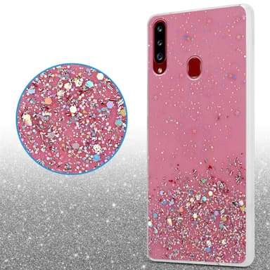 Samsung Galaxy A20s Silikondeksel Glitter (rosa)