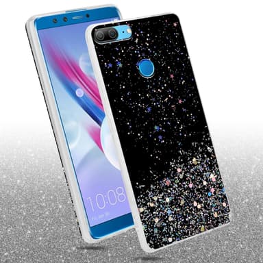 Honor 9 LITE Silikondeksel Glitter (svart)