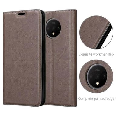 OnePlus 7T lommebokdeksel case (brun)