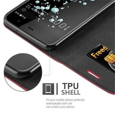 HTC U PLAY lommebokdeksel case (rød)