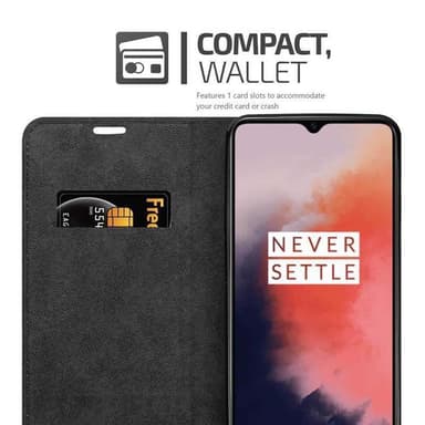 OnePlus 7T lommebokdeksel case (brun)