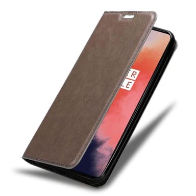 OnePlus 7T lommebokdeksel case (brun)